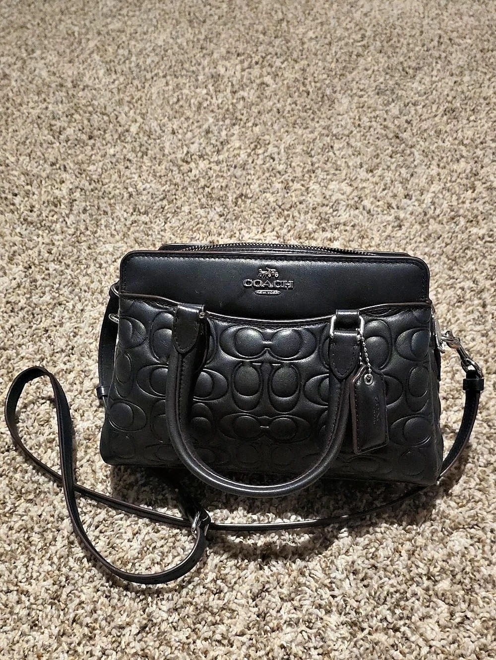 COACH Rowan Satchel in Signature Leather Black